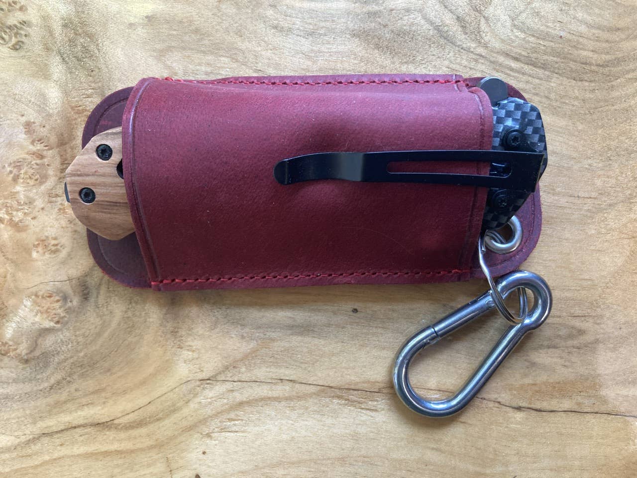 Quail Tail Laser Art - Wholesale Pocket Knife/Holder - Knife Sheath with Carabiner2