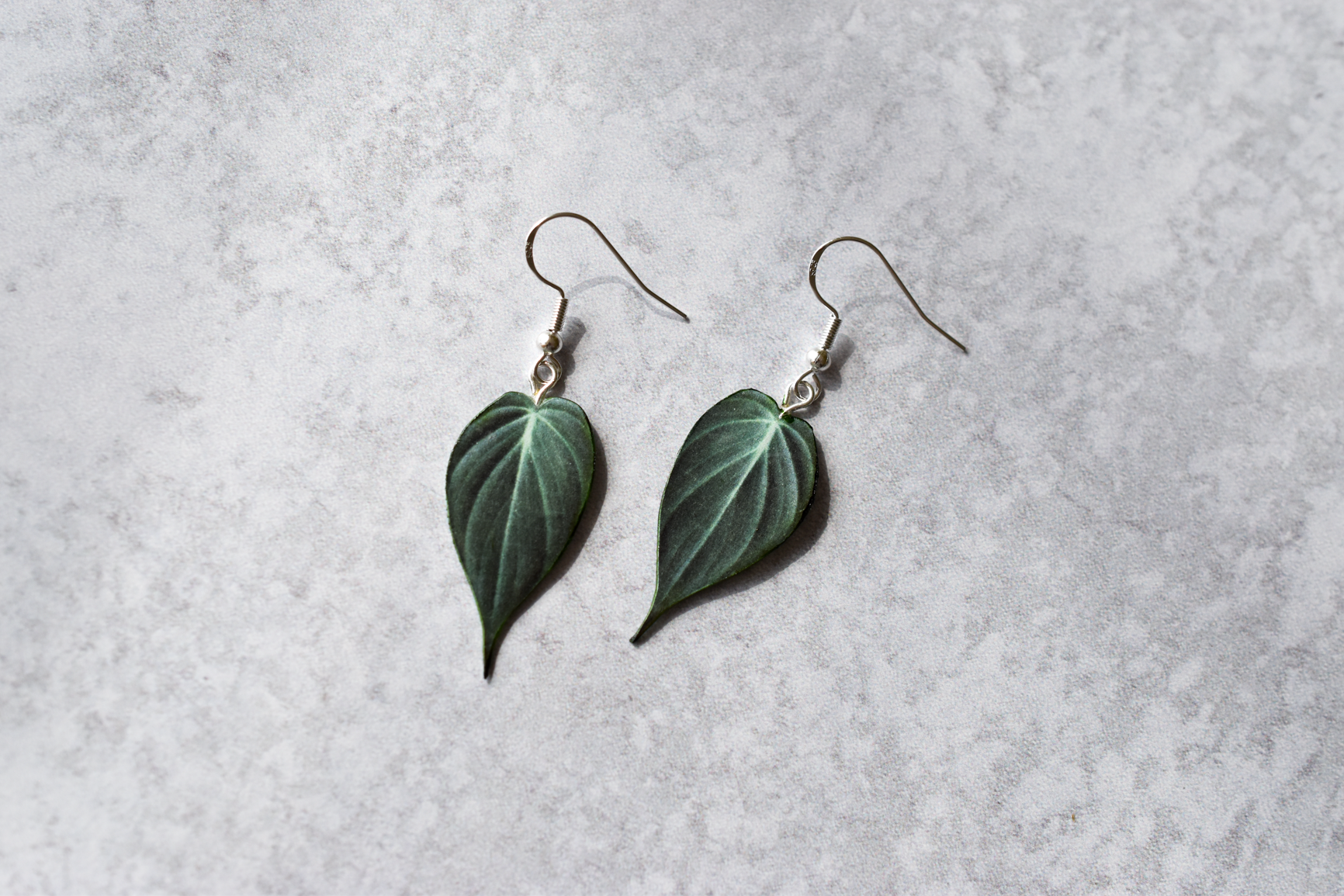 For the Love of Foliage - Wholesale Dangle Earrings - Philodendron Micans Plant Earrings | Leaf Earrings1