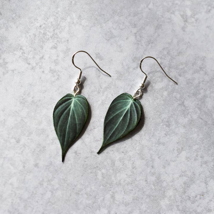 For the Love of Foliage - Wholesale Dangle Earrings - Philodendron Micans Plant Earrings | Leaf Earrings1