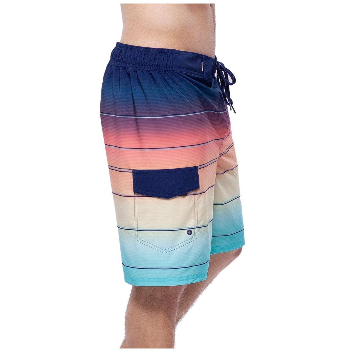 Rokka & Rolla - Wholesale Swim Shorts - Men's - Men's 9" Half Elastic Waist Board Swim Shorts Swimwear54