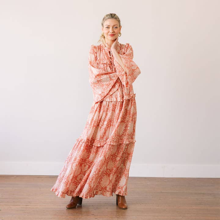 Sunshine Tienda - Wholesale Dress - Women's - Rose Gilded Palm Paradise Maxi Dress4