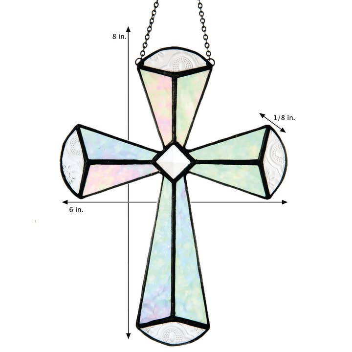 J Devlin Glass Art & Bert Anderson Collection - Wholesale Suncatcher - Cross Ornament Suncatcher By J Devlin Glass Art | Orn 180