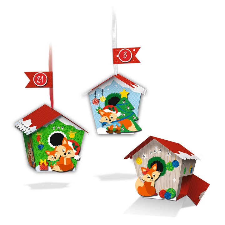 Calendario dell’Avvento con motivo volpe per la vendita all'ingrosso da parte di URSUS® / Buntpapierfabrik Ludwig Bähr GmbH & Co. KG
