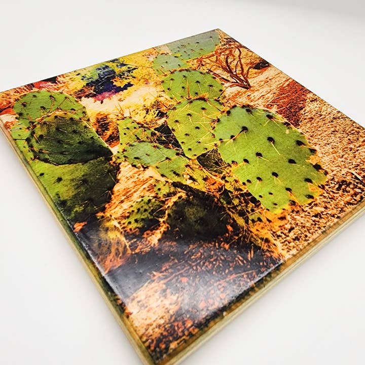 Feigenkaktus aus Arizona — Spezieller Holzdruck für den Großhandel von SticksandLasers