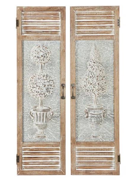 Mtl Wall Decor S/2 15"W, 52"H for wholesale by The Light Garden Collection