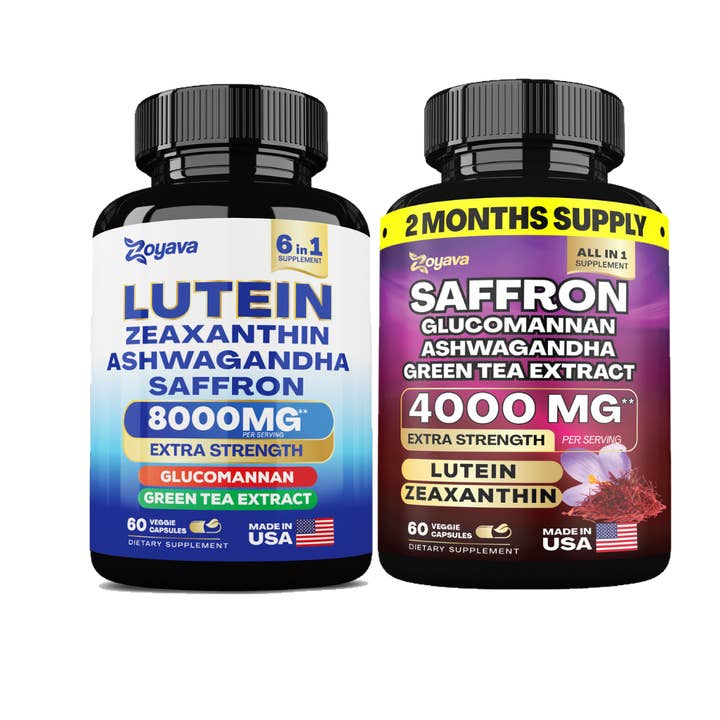 Ultimate Bundle: SightShield Lutein and Zeaxanthin Supplements 8000 MG and Saffron ZestyZen Blend - 4,000MG for wholesale by Zoyava