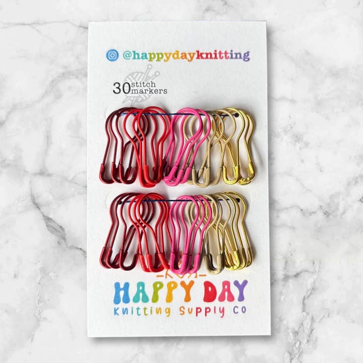 Ensemble de 30 marqueurs de mailles épingles à bulbe de la Saint-Valentin #5 pour la vente par Happy Day Knitting