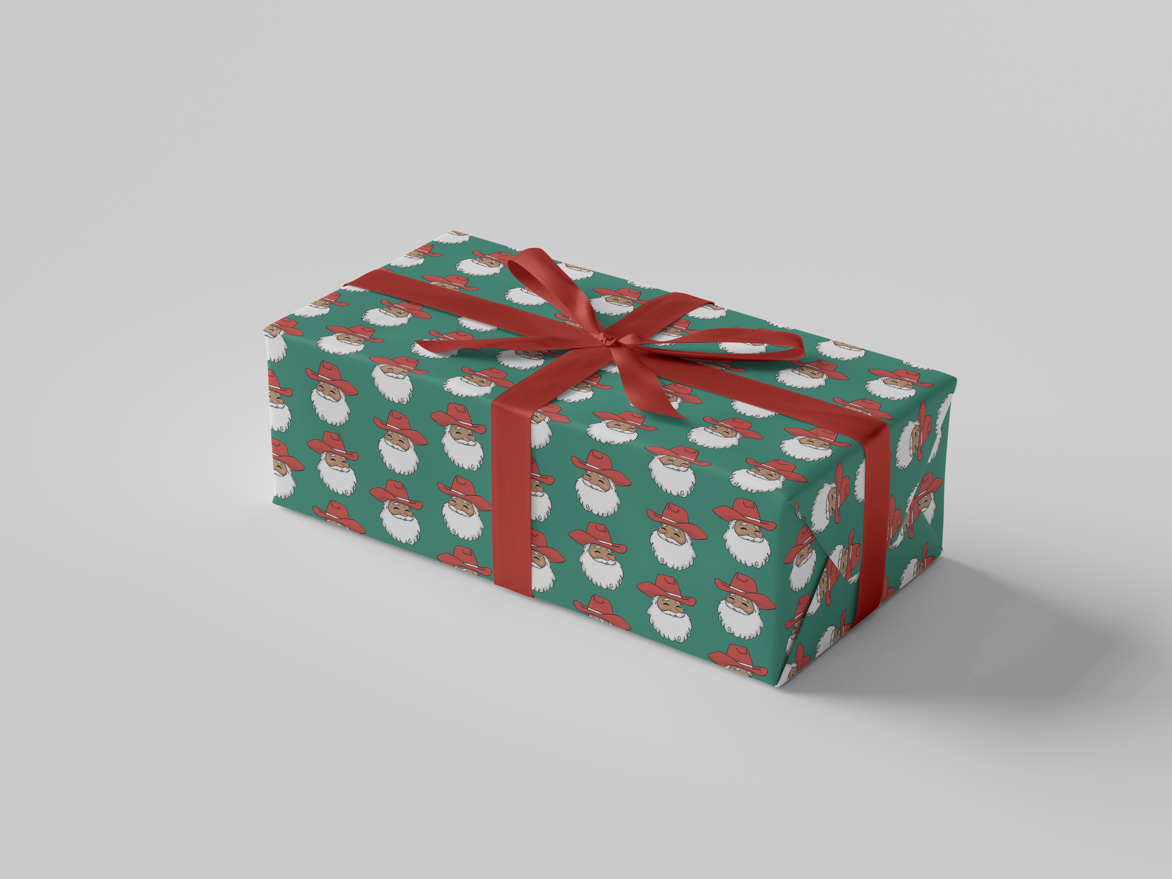 Deck & Adorn - Wholesale Wrapping Paper Roll - Cowboy Santa Wrapping Paper | 3 Sheets, 20" x 29"5