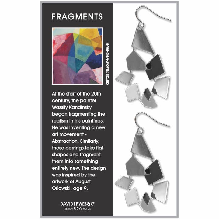 David Howell and Company - Wholesale Dangle Earrings - Fragments Earrings, MADE in USA