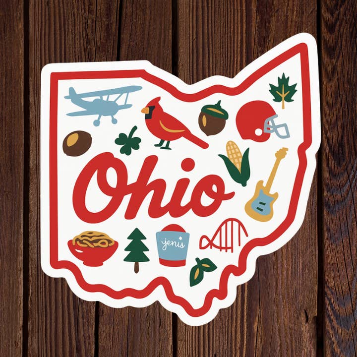 Ohio Icons State Sticker for wholesale by Kase Wear