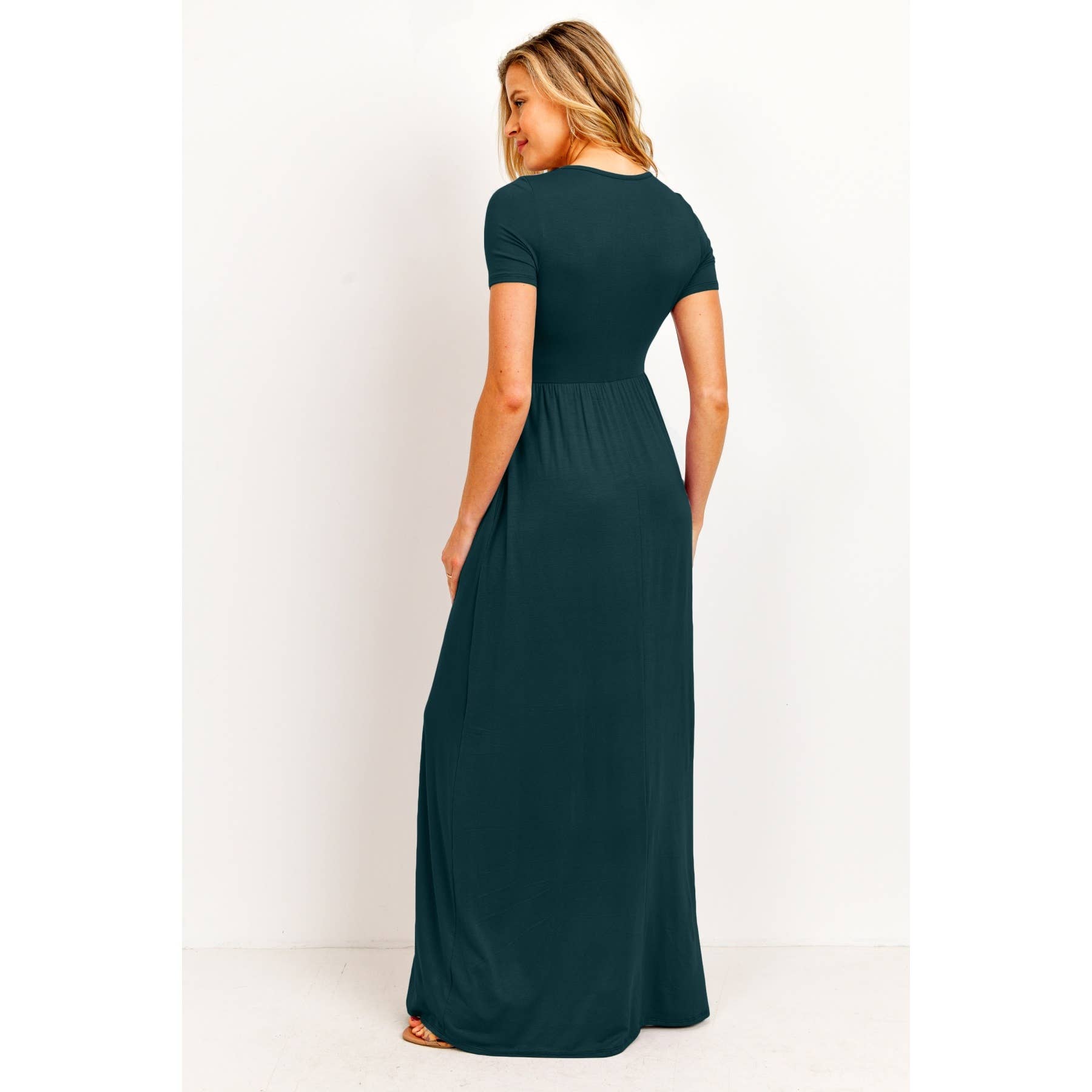 Hello Miz - Wholesale Dress - Maternity - Surplice Maternity Nursing Short Sleeve Maxi Dress17