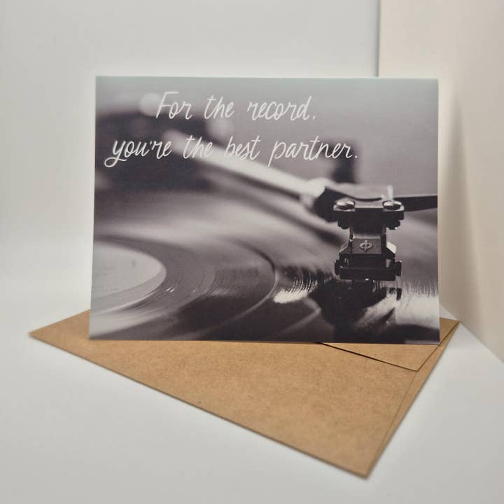 Sweet Record Player Anniversary Card for Partner for wholesale by Push the Envelope Cards