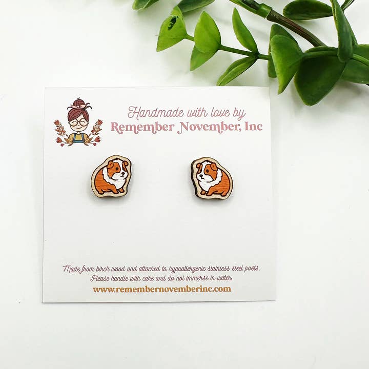 Remember November, Inc - Wholesale Stud/Post Earrings - Guinea Pig Earrings, Guinea Pig Studs0