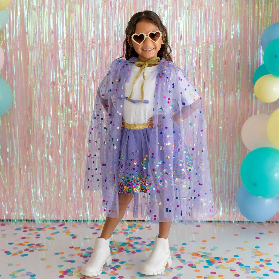Sweet Wink - Wholesale Cape - Kids - Lavender Confetti Cape - Kids Dress Up Cape1