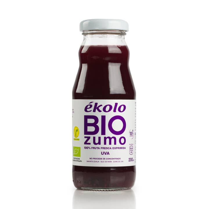 Bio-Traubensaft, 100% gepresst, 12 Einheiten x 200 ml für den Großhandel von ekolo