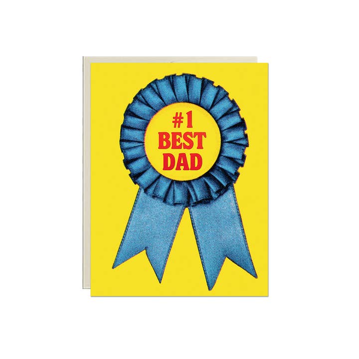 Lucky Goods Paper - Wholesale Father's Day Card - #1 Dad Ribbon Card – Foil Father’s Day Greeting2