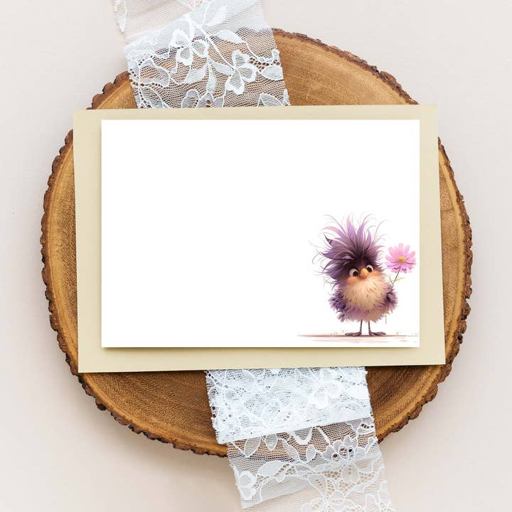 Aria Rae - Vendita all'ingrosso Set di cartoleria/cancelleria - Bigliettini con Uccellini Carini - Set di 25 - Carte Piatte