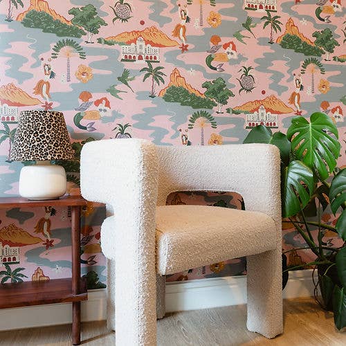 Papier peint Mahalo en rose coucher de soleil pour la vente par Wear the Walls