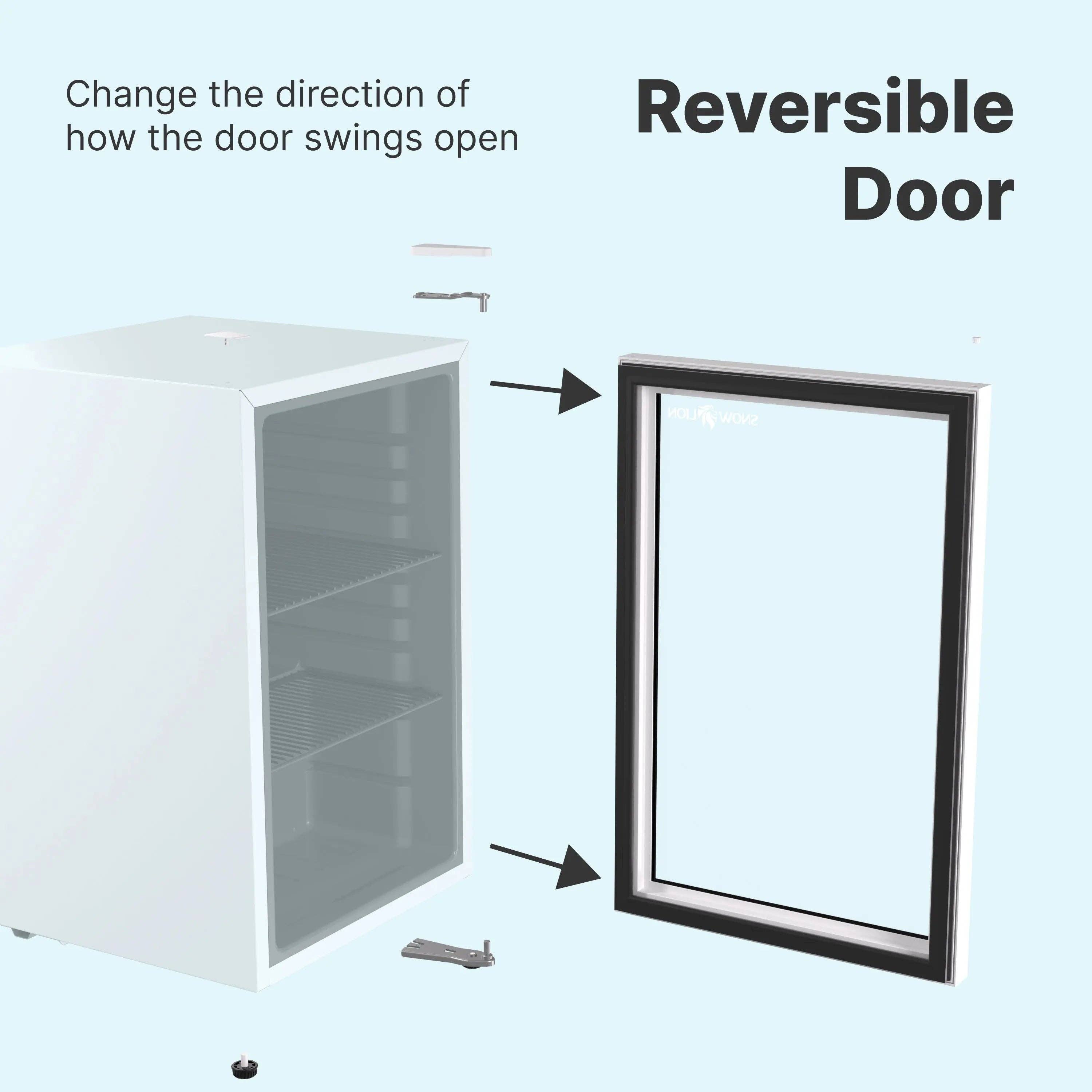 Promounts - Vente Réfrigérateur miniature/portable - Réfrigérateur à boissons SnowLion Premium 69L 2,4 pi³ Mini réfrigérateur autonome avec porte en verre, blanc3