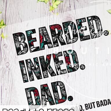 Papá Barbudo Tatuado Transferencia DTF para venta al por mayor de Trendy Chic Apparel LLC