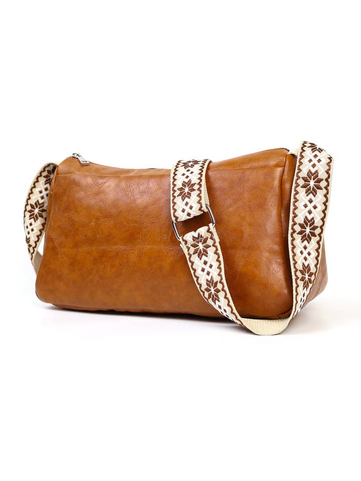 Brown Zipper Crossbody Bag for wholesale by sassy kids palace