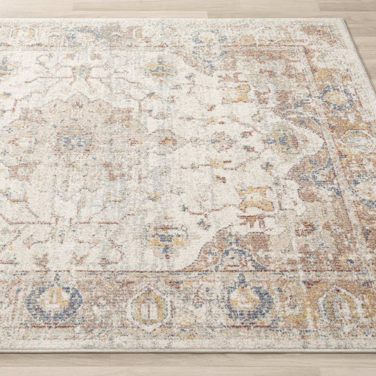 Cream Freesia 2384 Floral Vintage Area Rug for wholesale on Faire4