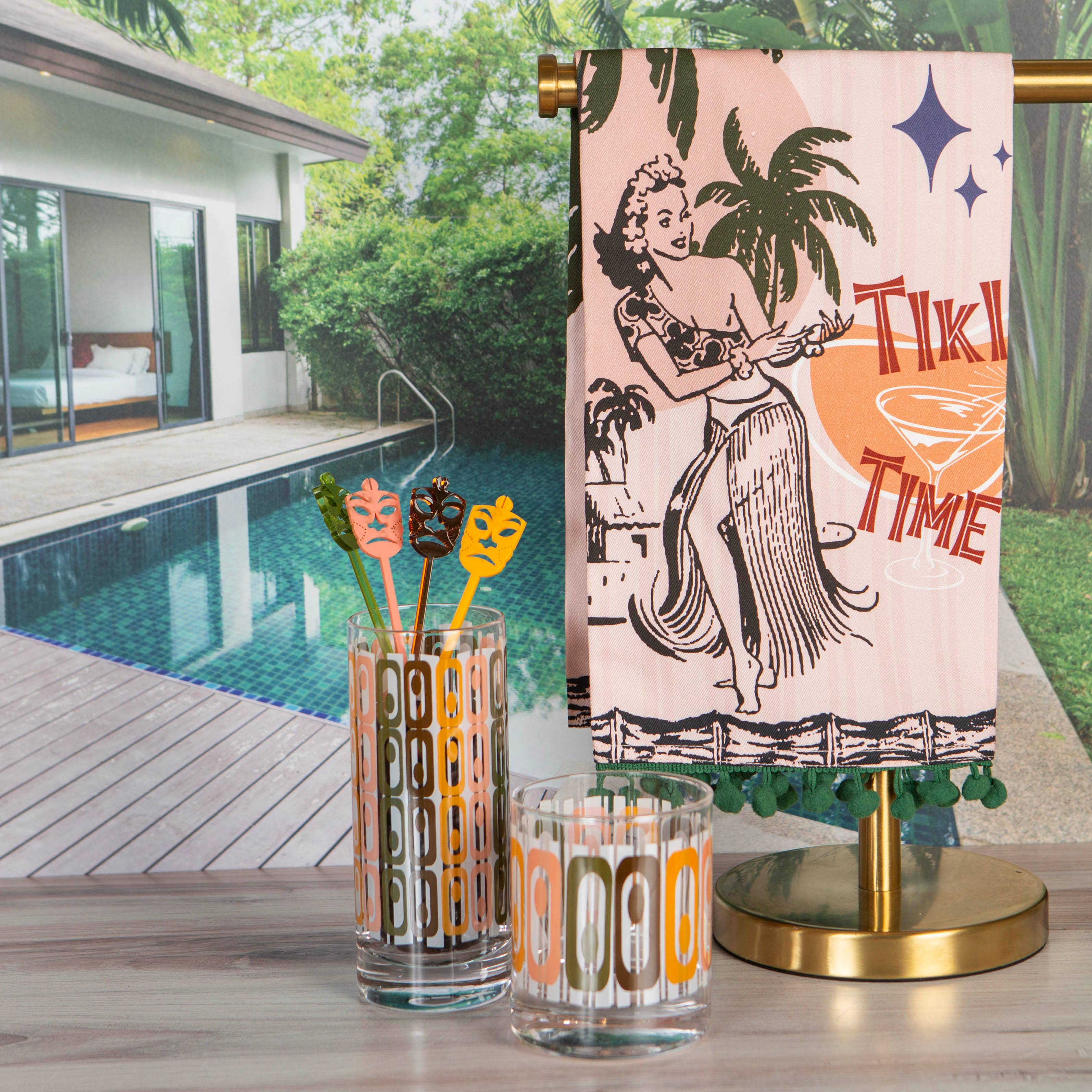 Mod Lounge Paper Company - Vente Verres à cocktail/alcool - Grand verre à cocktail vintage Tiki Mid Century Modern Highball3