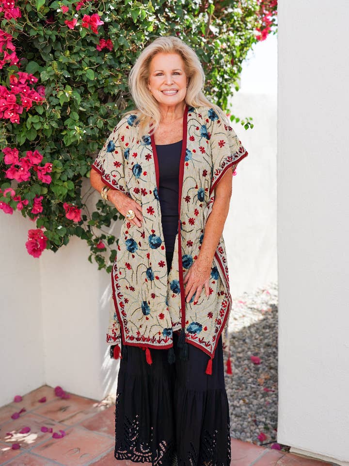 Boho Blossom Long Kimono for wholesale by Bali Queen