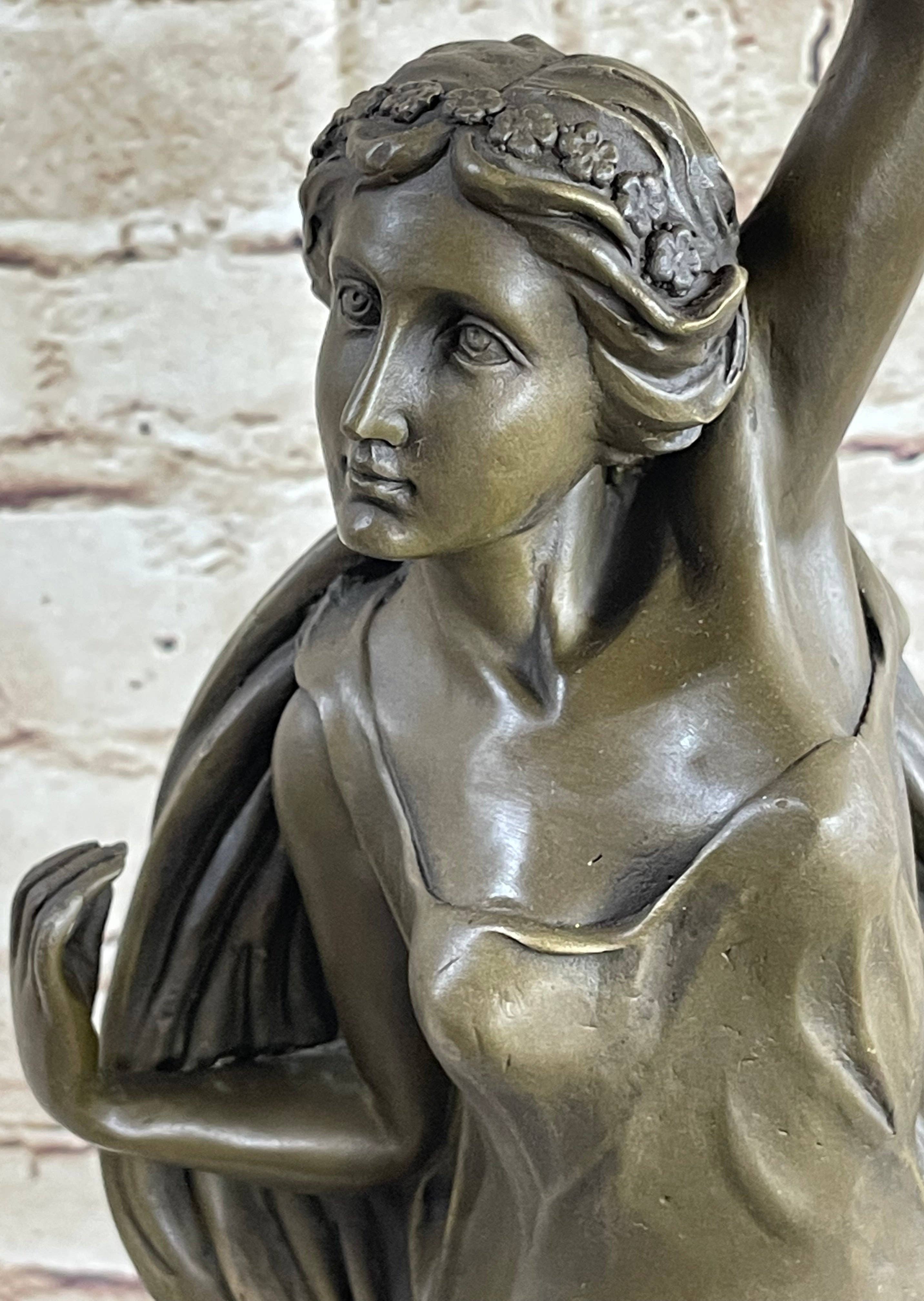 Bronzhaus - Wholesale Sculpture - Figurative Greek Roman Woman Candle Holder Candelabra Bronze Sculpture Statue Art7