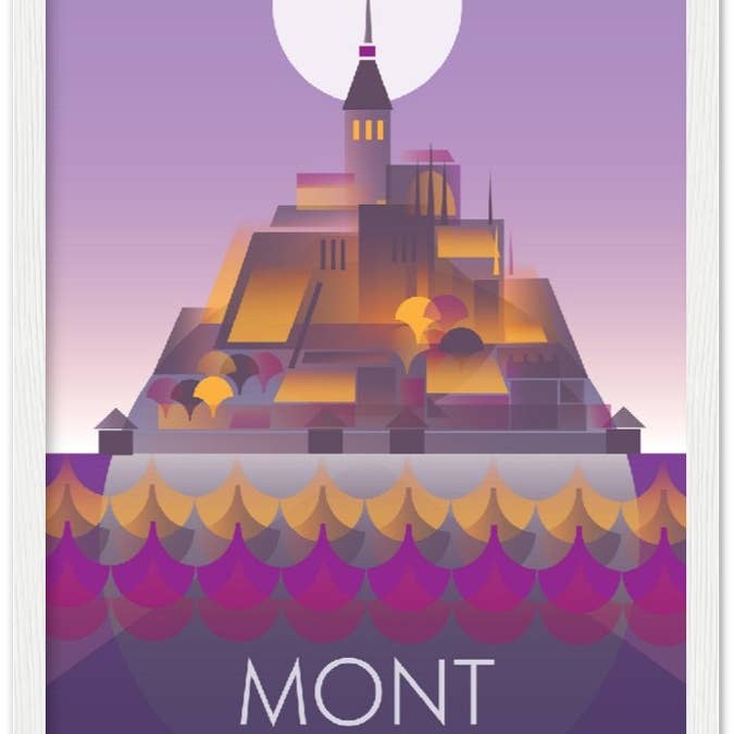 Mont Saint-Michel Premium Matte Paper Wooden Framed Poster for wholesale by Max & Oscar