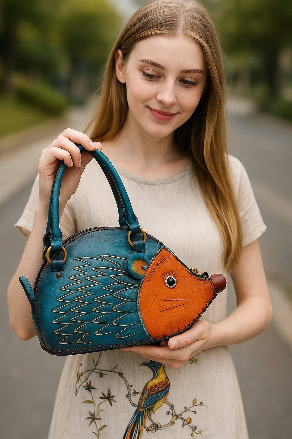 Sunflower Handmade leather inc - Wholesale Top Handle Bag - Women's - H857 leather hedgehog handbag purse3