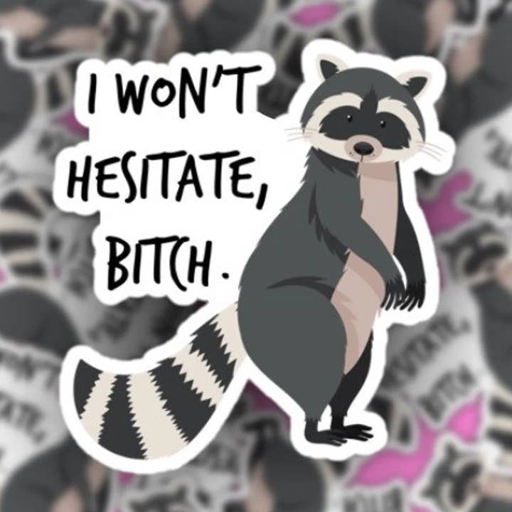 Pretty Toxic Stickers - Wholesale Sticker - Raccoon Vine Sticker - I Won’t Hesitate Bitch0