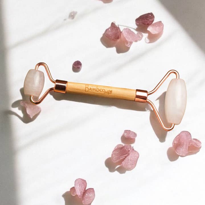 Bamboo Switch - Wholesale Face/Beauty Roller - Bamboo Facial Roller | Rose Quartz | Self Care Bestseller0