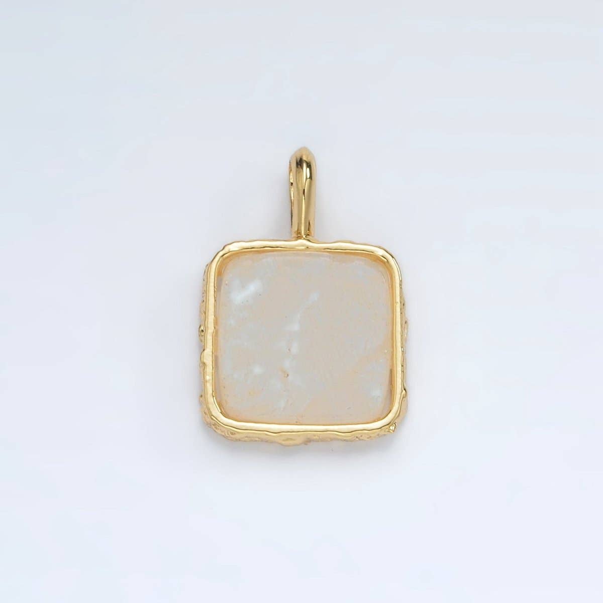 Aim Eternal – wholesale Individuell berlock/hänge – 24K Guld Fylld 18mm Fyrkantig Naturlig Ädelsten Folie Hänge | AA1358-AA136410