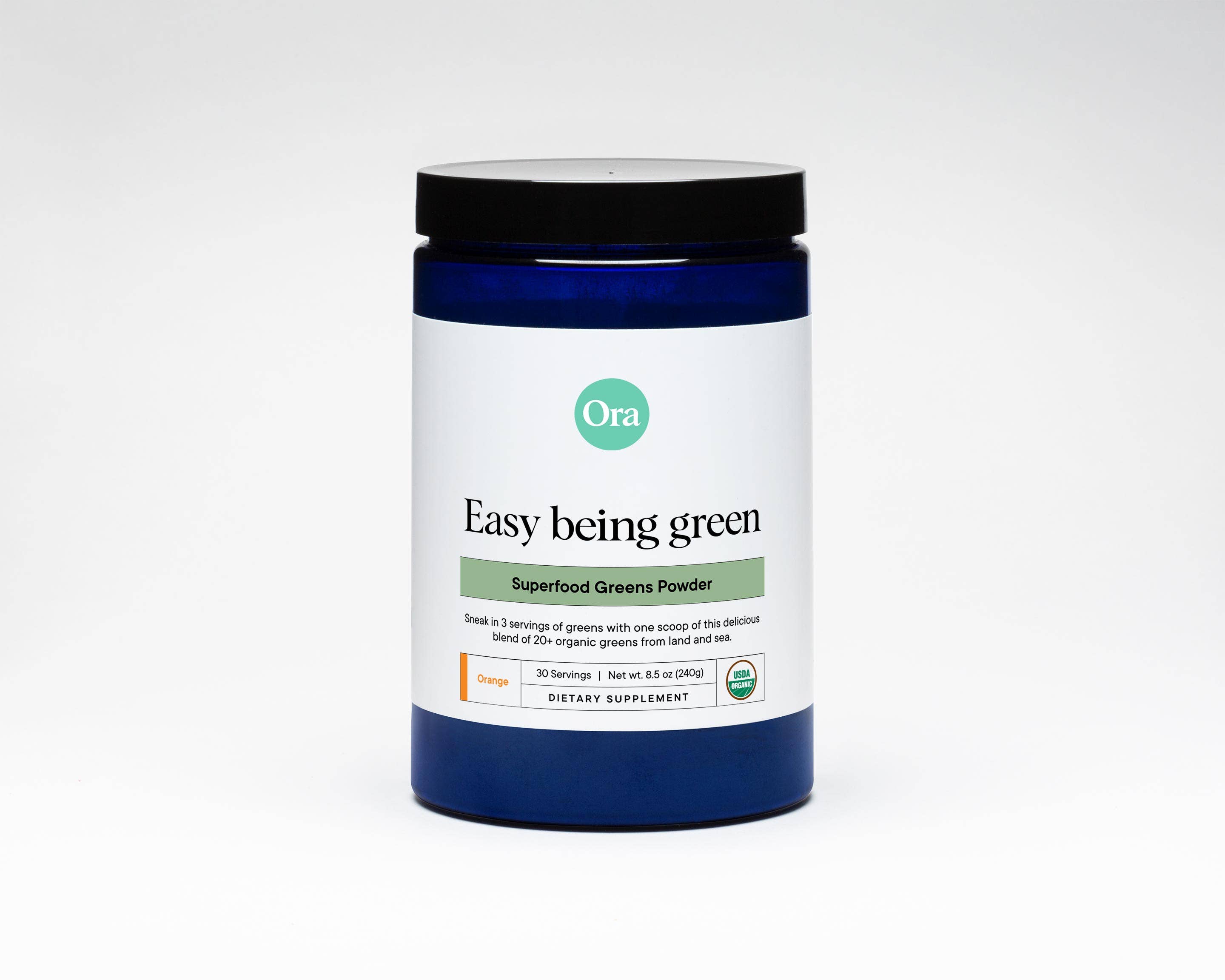 Ora Organic - Wholesale Protein/Superfood Powder - Easy Being Green - Greens Powder - Orange 30 serv2