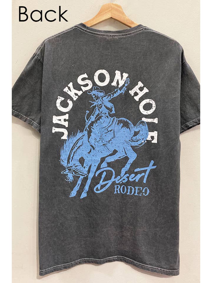 WARM CHARCOAL Jackson Hole Rodeo Tee for wholesale on Faire