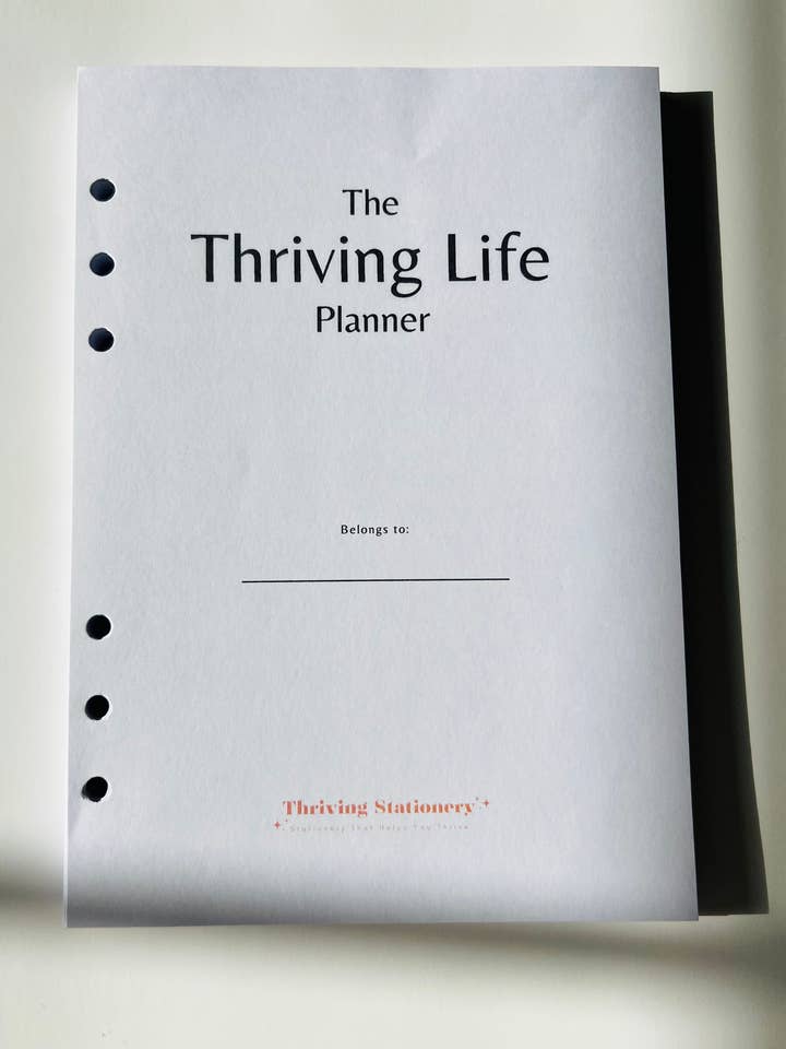 Recharges de planificateur hebdomadaire datées sur 6 mois | Planificateur à anneaux A5 | Aperçu hebdomadaire minimal + Suivi des habitudes pour la vente par Thriving Stationery