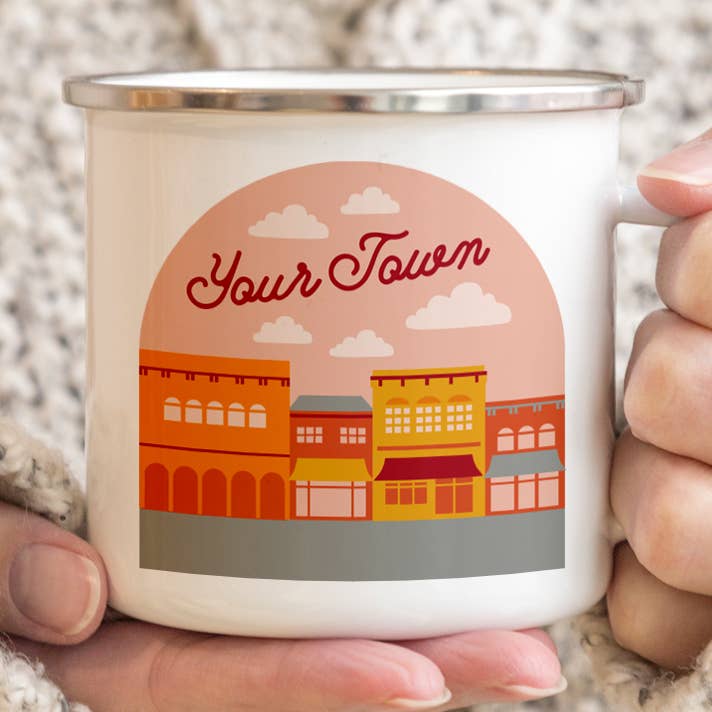 Gepersonaliseerde City Camp-mok - uitzicht op de kleine stad voor wholesale door Rock Scissor Paper