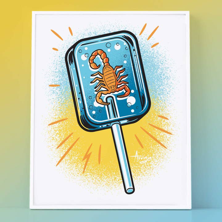 Scorpion Lollipop: Archival Print for wholesale by High Jinks Apparel