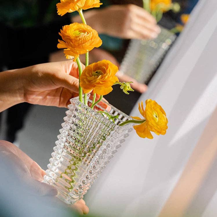 Rustic Reach - Vente Vases - Vase en verre à l'aspect taillé en cristal4