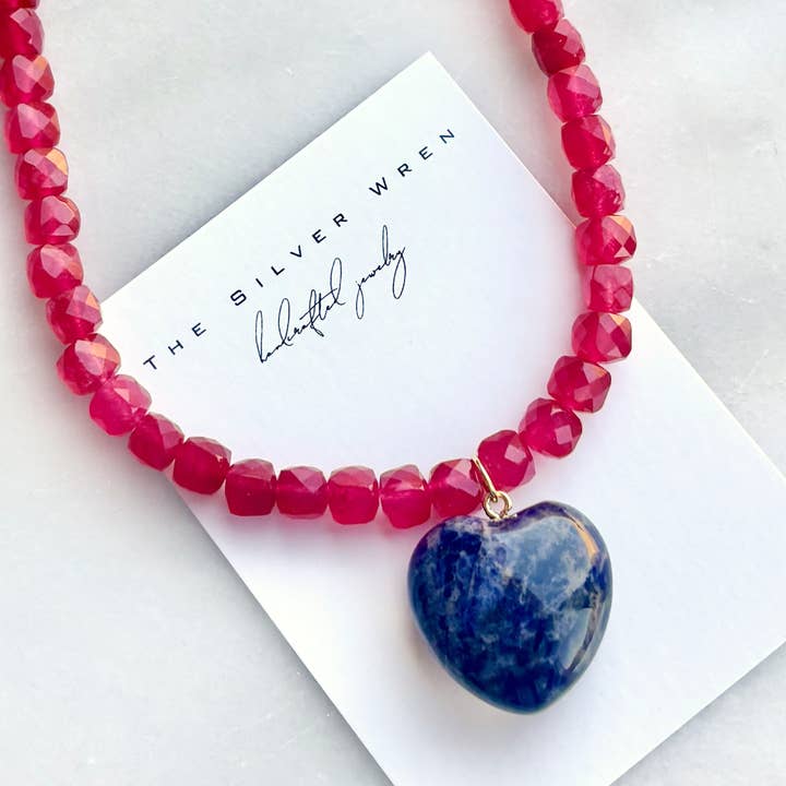 Miller Heart Beaded Necklace - Boho Statement Jewelry for wholesale by The Silver Wren