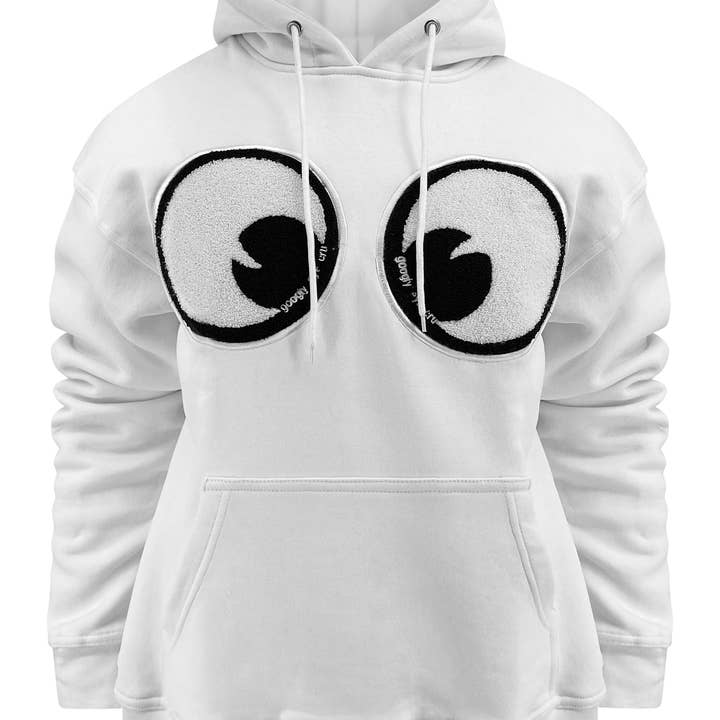 SWEATSHIRT: Big Chenille Eyes Pull over hood for wholesale by Googly Eye Cru