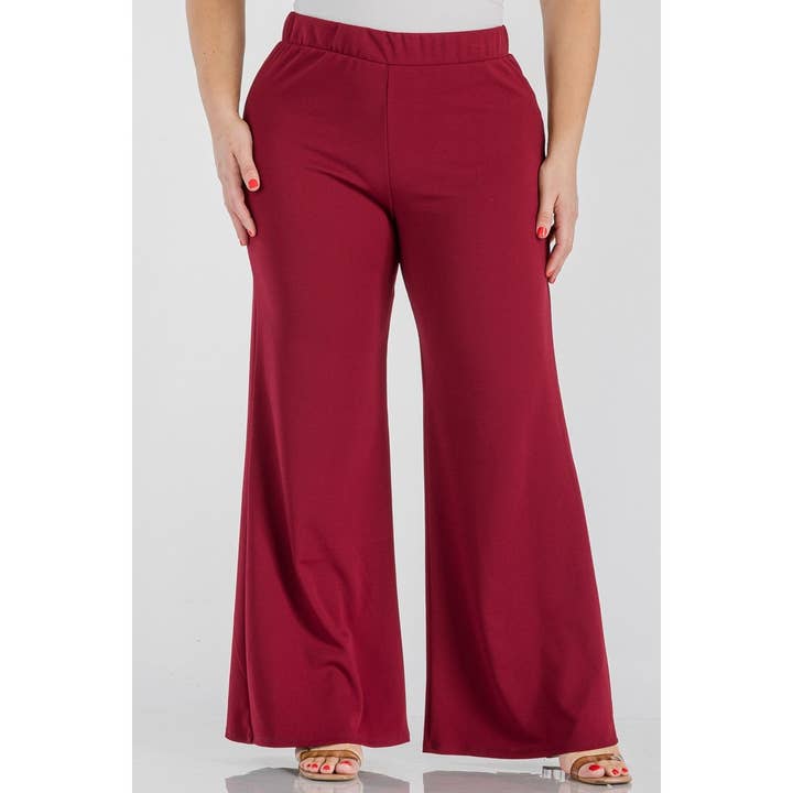 PANTALON ÉVASÉ À TAILLE ÉLASTIQUE DE GRANDE TAILLE pour la vente par Curve Market