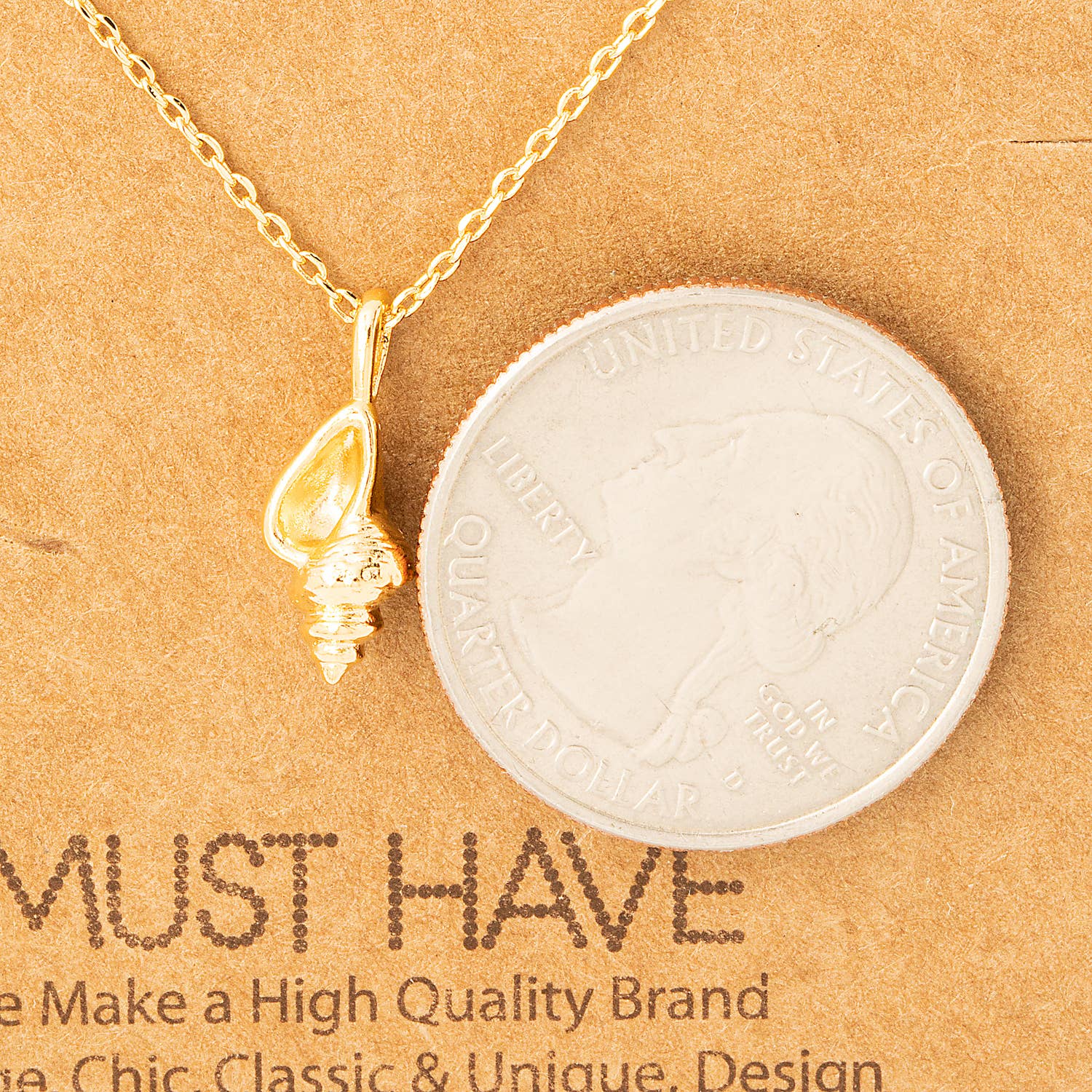 Fame Accessories - Wholesale Pendant/Charm Necklace - Dainty Conch Necklace1