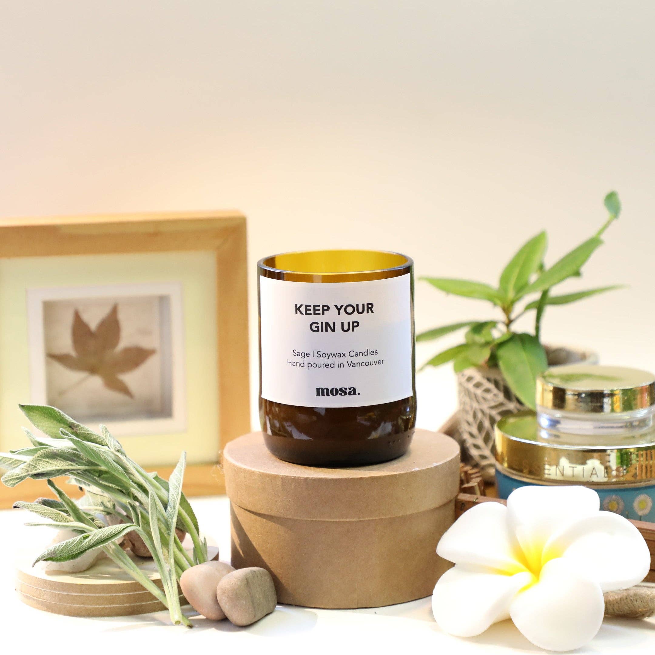 Mosa - Wholesale Jar/Filled Candle - Keep Your Gin Up - Sage Candle6