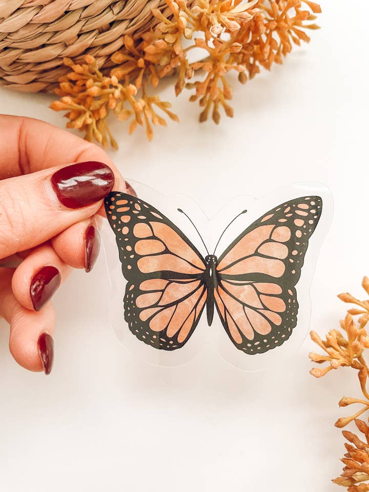 Clear Monarch Sticker for wholesale by Made by Cait J