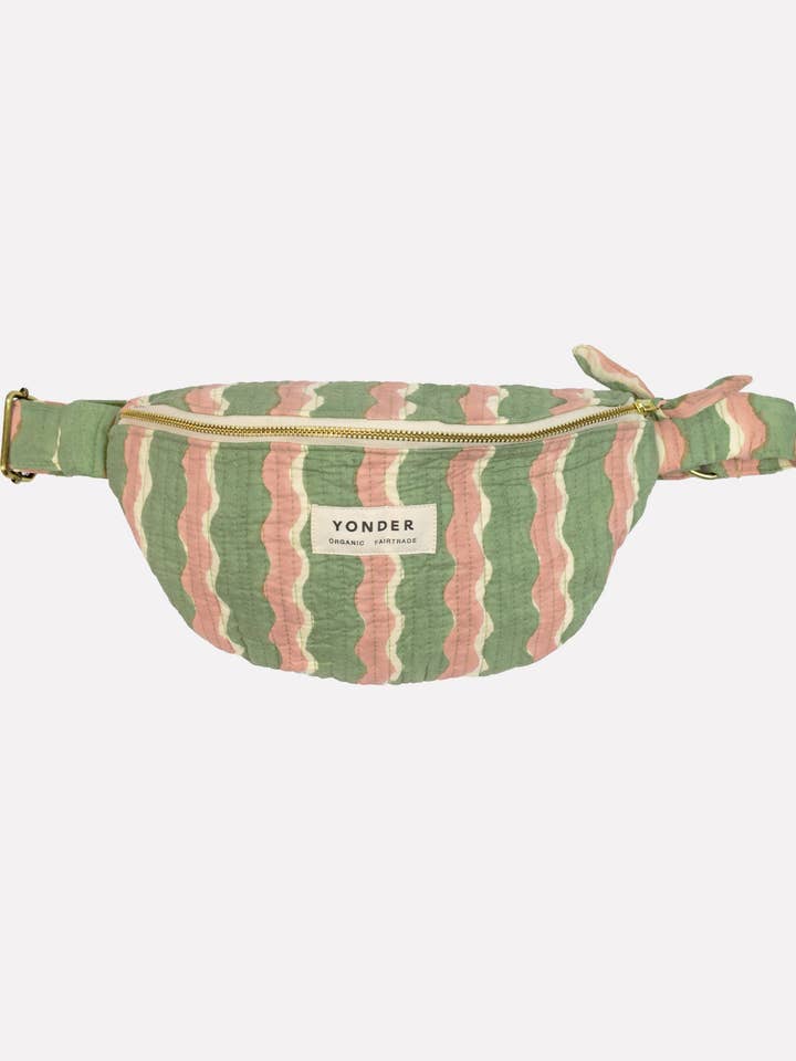 Cotton Quilted Bum Bag | Whirly | Mint for wholesale by YONDER.