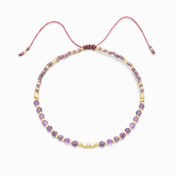Kindred Row - Wholesale Beaded Bracelet - Amethyst Healing Gemstone Stacking Bracelet2