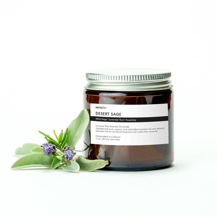 Terralite - Wholesale Jar/Filled Candle - DESERT SAGE - essential oil candle