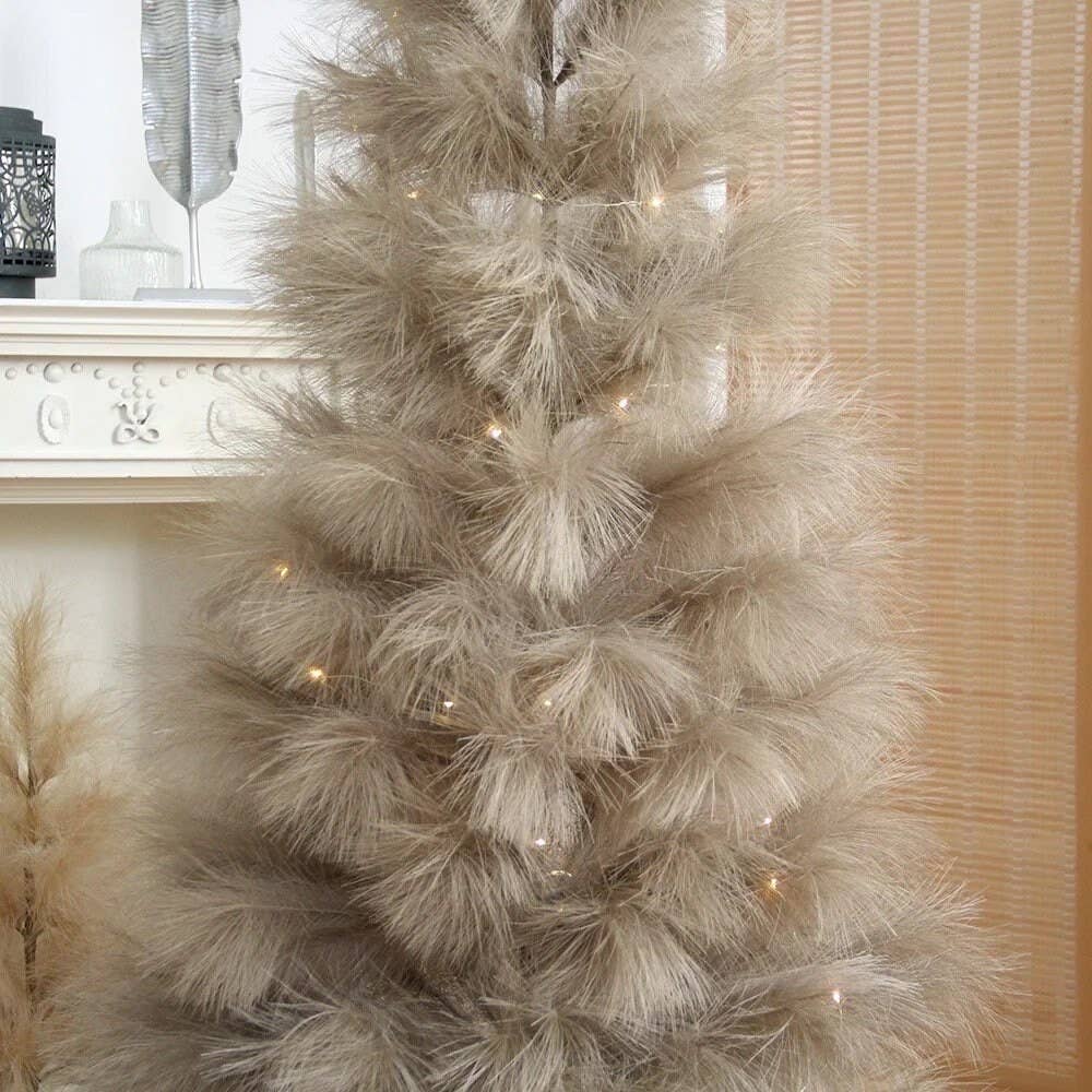 Ash Brown Luxury Faux Botanical Statement Pampas Tree | Designer Decor for wholesale on Faire10